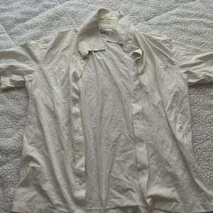 Uniqlo Cream Button-Up Shirt